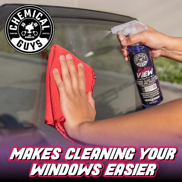 HydroView Ceramic Glass Cleaner, Water Repellent & Protective Coating (Works on Glass, Windows, Mirrors, Navigation Screens & More) - 2 packs - 16FL oz per pack - plus 3 My Outlet Mall Resealable Storage Pouches