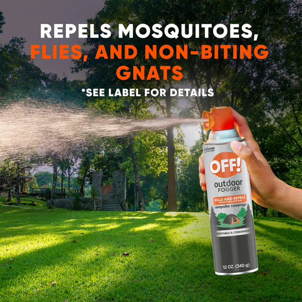 Outdoor Mosquito Fogger, Campsite Insecticide with up to 6 Hours of Protection - 3 packs - 12 oz per pack - plus 3 My Outlet Mall Resealable Storage Pouches