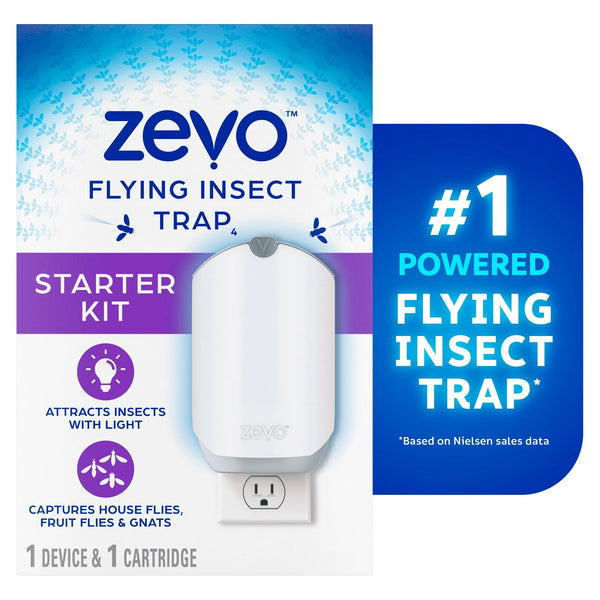 Flying Insect Indoor Fly Trap (1 Device + 1 Refill) - 1 pack - plus 3 My Outlet Mall Resealable Storage Pouches