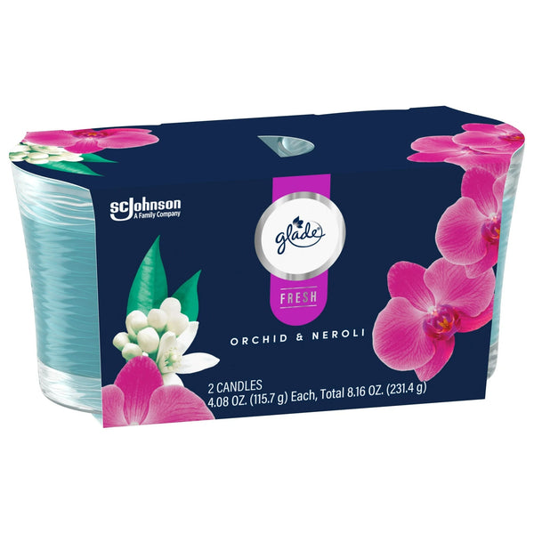Orchid & Neroli, Fresh Collection, 2 Candles - 1 pack - plus 3 My Outlet Mall Resealable Storage Pouches