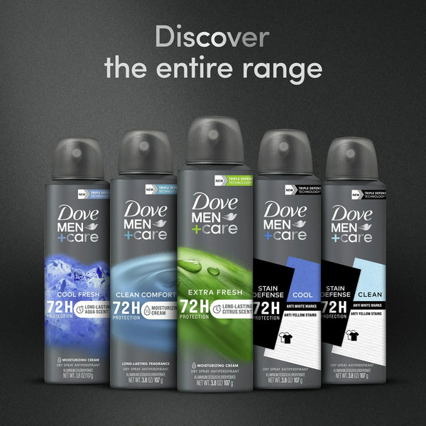 Men+Care Extra Fresh Long Lasting Antiperspirant Deodorant Dry Spray, Citrus - 1 pack - 3.8 oz per pack - plus 3 My Outlet Mall Resealable Storage Pouches