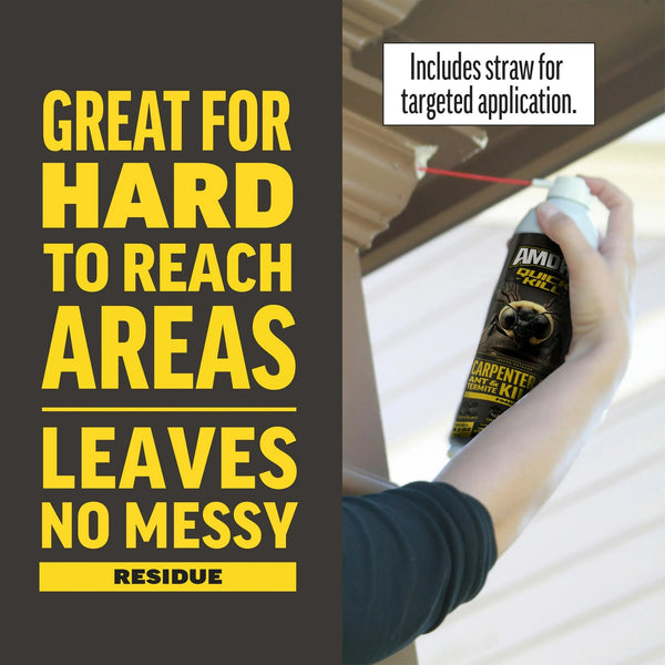 Quick Kill Carpenter Bee, Carpenter Ant & Termite Killer Foam - 1 pack - 18 oz per pack - plus 3 My Outlet Mall Resealable Storage Pouches