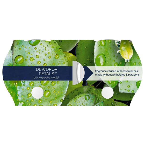 Single Wick Candle, Dewdrop Petals, 2 Candles - 1 pack - plus 3 My Outlet Mall Resealable Storage Pouches