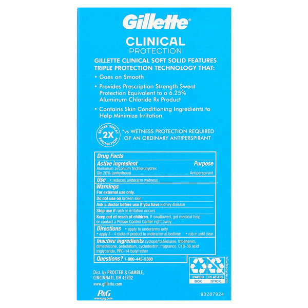 Antiperspirant Deodorant for Men, Clinical Soft Solid, Ultimate Fresh, 72 Hr. Sweat Protection - 1 pack - 2.6 oz per pack - plus 3 My Outlet Mall Resealable Storage Pouches