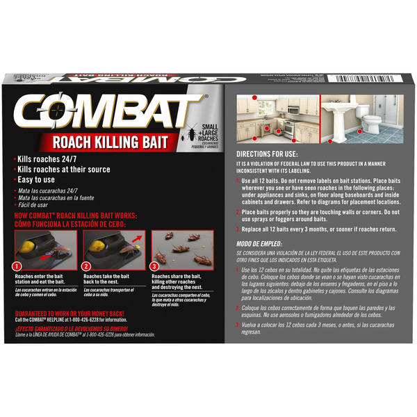 Roach Killing Bait Stations for Small and Large Roaches -  1 pack - 12 count per pack plus 3 My Outlet Mall Resealable Storage Pouches