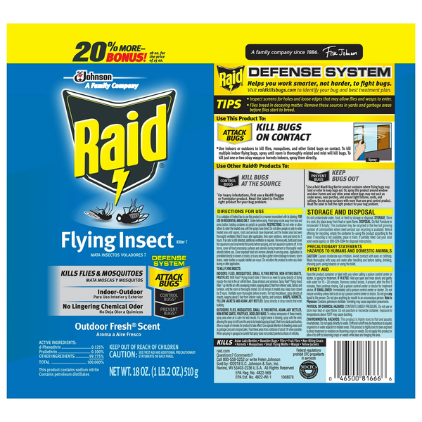 Flying Insect Killer 7, Aerosol Insecticide Spray for Flying Insects - 1 pack - 18 oz per pack plus 3 My Outlet Mall Resealable Storage Pouches