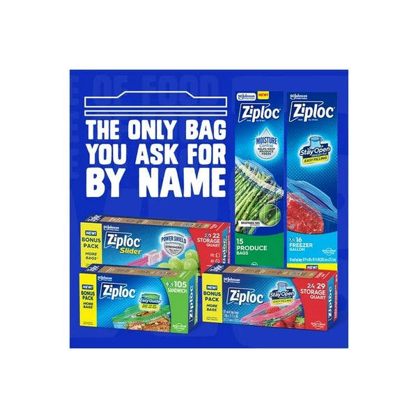 Freezer Half Gallon Storage Bags, Grip 'n Seal Technology - 1 pack - 40 Count per pack - plus 3 My Outlet Mall Resealable Storage Pouches