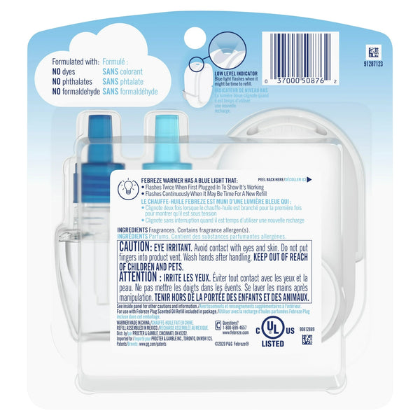 Plug In Air Freshener, Odor-Fighting Scented Oil Starter Kit, Ocean Scent, Warmer + 1 Refill