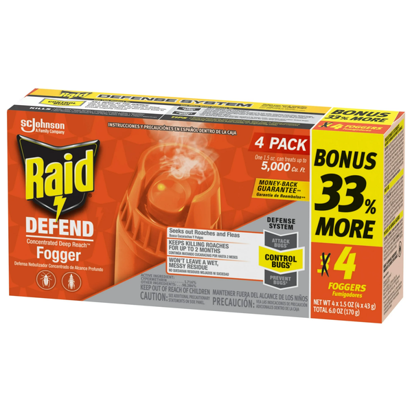 Concentrated Deep Reach Pest Insect Killer & Roach Fogger -  2 packs -4 cans per pack plus 3 My Outlet Mall Resealable Storage Pouches