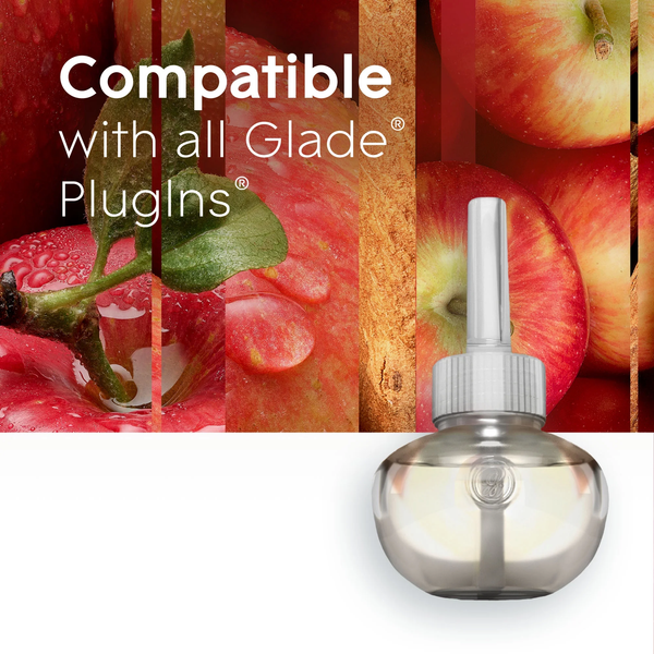 PlugIns Scented Oil 5 Refills, Air Freshener, Apple Cinnamon, Essential Oil Infused Wall Plug In, 3.35 FL oz - 1 pack - 5 Count per pack - plus 3 My Outlet Mall Resealable Storage Pouches