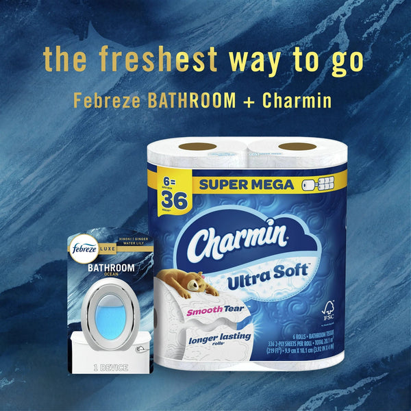Bathroom Air Freshener, Small Spaces Odor-Fighting, Ocean, 2 Count - 2 packs - plus 3 My Outlet Mall Resealable Storage Pouches