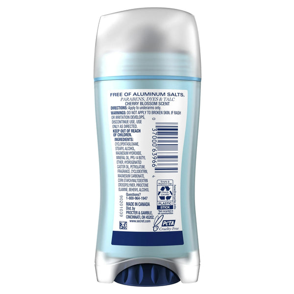 Aluminum Free Deodorant for Women, Cherry Blossom - 1 pack - 2.4 oz per pack - plus 3 My Outlet Mall Resealable Storage Pouches