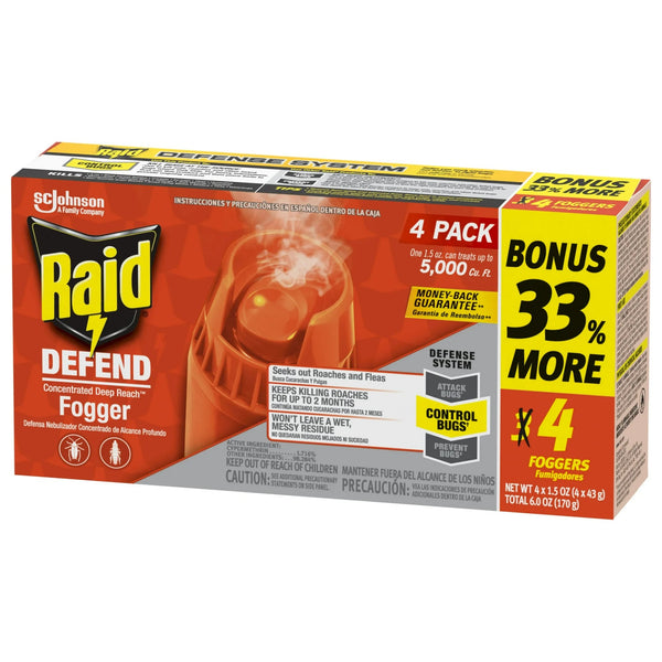 Concentrated Deep Reach Roach Insect Killer & Fogger - 3 packs - 4 Count - plus 3 My Outlet Mall Resealable Storage Pouches