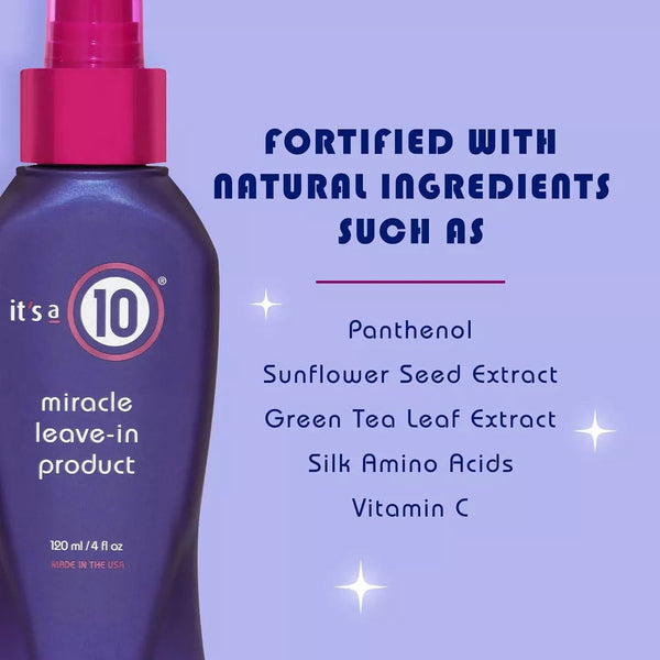 Miracle Leave-In Conditioner Spray - 1 pack - 4 oz per pack - plus 3 My Outlet Mall Resealable Storage Pouches