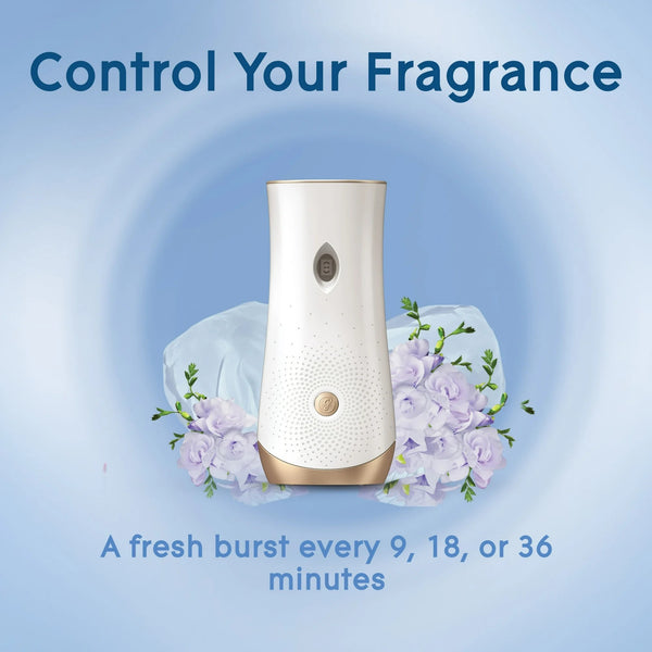 Automatic Spray Air Freshener Starter Kit, 1 Holder and 1 Refill, Clean Linen, Fragrance Infused with Essential Oils - 1 pack - plus 3 My Outlet Mall Resealable Storage Pouches