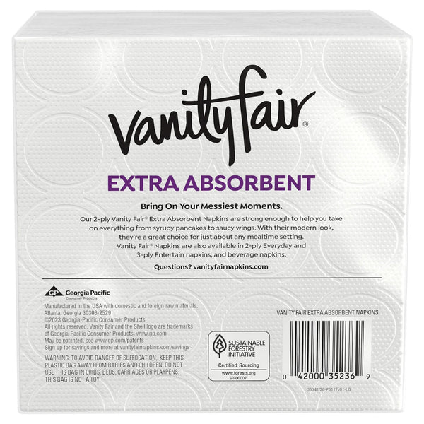 Extra Absorbent Paper Napkins, White, Soft and Strong Disposable Napkins - 2 packs - 80 Count per pack - plus 3 My Outlet Mall Resealable Storage Pouches