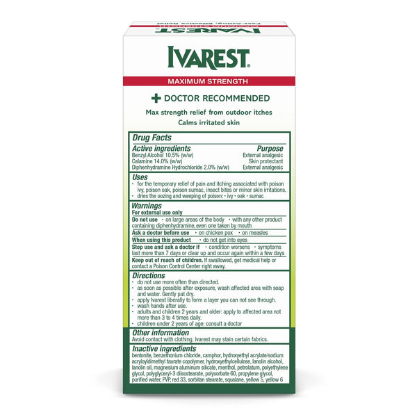 Poison Ivy Medicated Cream, Max Strength Relief, Fast-Acting, Anti-Itch, Unscented - 1 pack - 2 oz per pack - plus 3 My Outlet Mall Resealable Storage Pouches