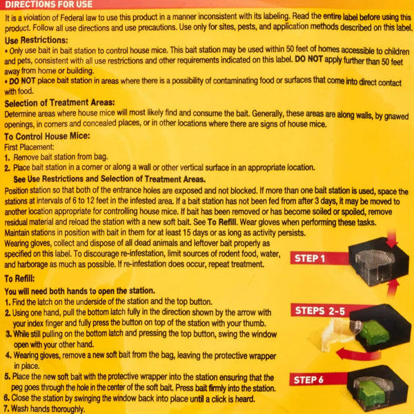 Refillable Corner Fit Mouse Bait Station, 1 Trap and 10 Baits - 1 pack - plus 3 My Outlet Mall Resealable Storage Pouches