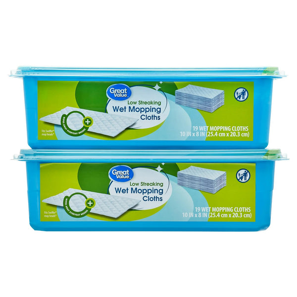 Wet Mopping Cloth Refills - 1 pack - 38 count per pack - plus 3 My Outlet Mall Resealable Storage Pouches