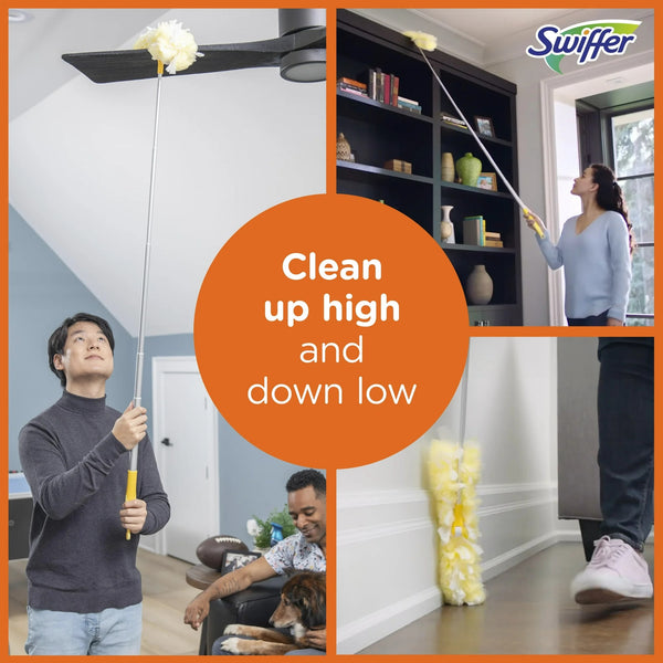 Dusters with Extension Pole, Cleaning Kit includes 6ft Extendable Handle + 4 Duster Refills - 1 pack - plus 3 My Outlet Mall Resealable Storage Pouches
