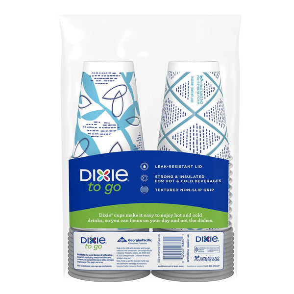 To Go Disposable Paper Cups, 12 oz, Multi-Color - 2 packs - 20 Count per pack - plus 3 My Outlet Mall Resealable Storage Pouches