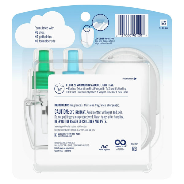 Plug In Air Freshener, Odor-Fighting Oil Kit, Gain Scent, Warmer + 1 Refill - 1 pack - plus 3 My Outlet Mall Resealable Storage Pouches