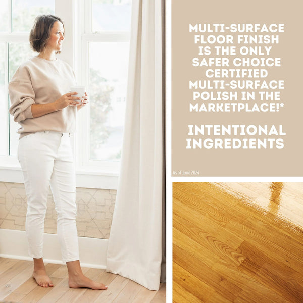 Multi-Surface Floor Finish, Pfas-Free Formula, All Purpose Household Floor Polish - 2 packs - 27 oz per pack - plus 3 My Outlet Mall Resealable Storage Pouches