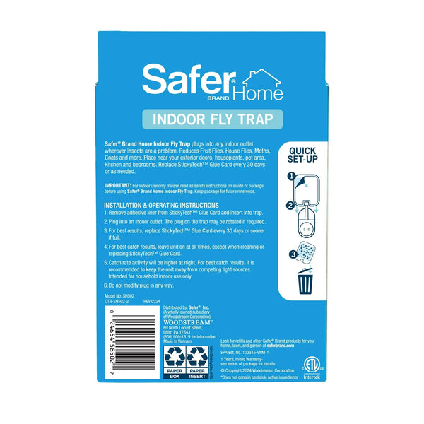 Indoor Fly Trap, 1 Trap, 2 Glue Cards - 1 pack - plus 3 My Outlet Mall Resealable Storage Pouches