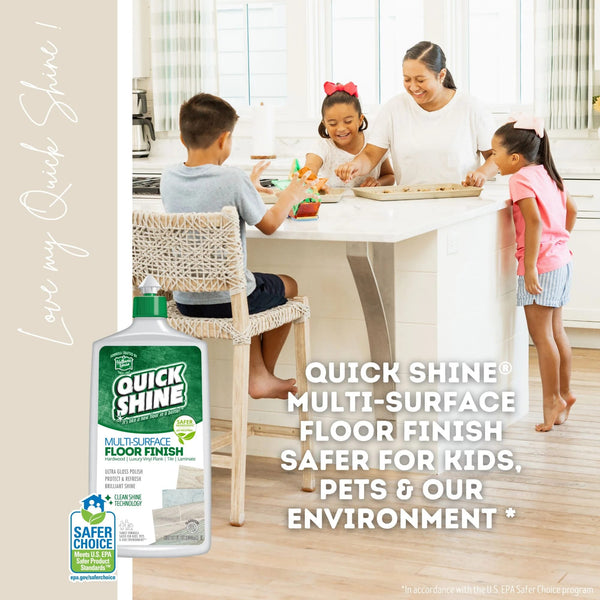 Multi-Surface Floor Finish, Pfas-Free Formula, All Purpose Household Floor Polish - 2 packs - 27 oz per pack - plus 3 My Outlet Mall Resealable Storage Pouches