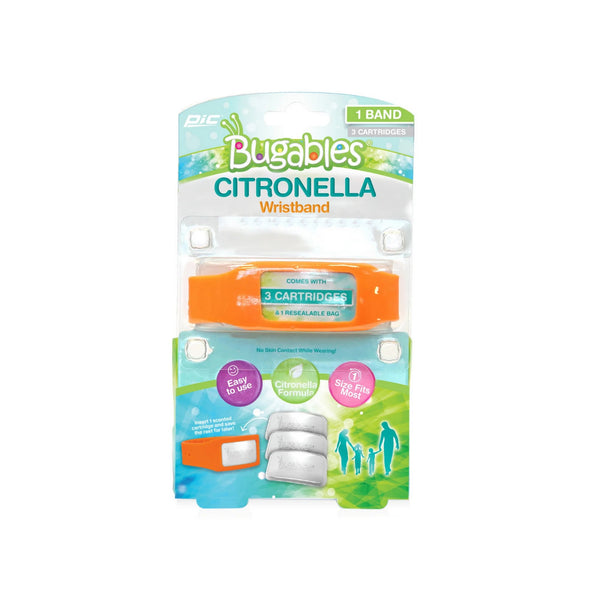 Bugables Citronella Reusable Wristband, One Size Fits All - 1 pack - plus 3 My Outlet Mall Resealable Storage Pouches