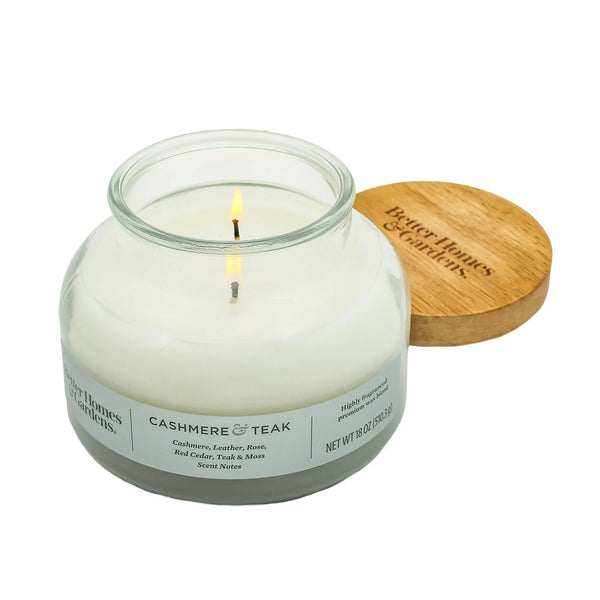 Cashmere Teak Scented 2-Wick Ombre Bell Jar Candle - 1 pack - 18 oz per pack - plus 3 My Outlet Mall Resealable Storage Pouches
