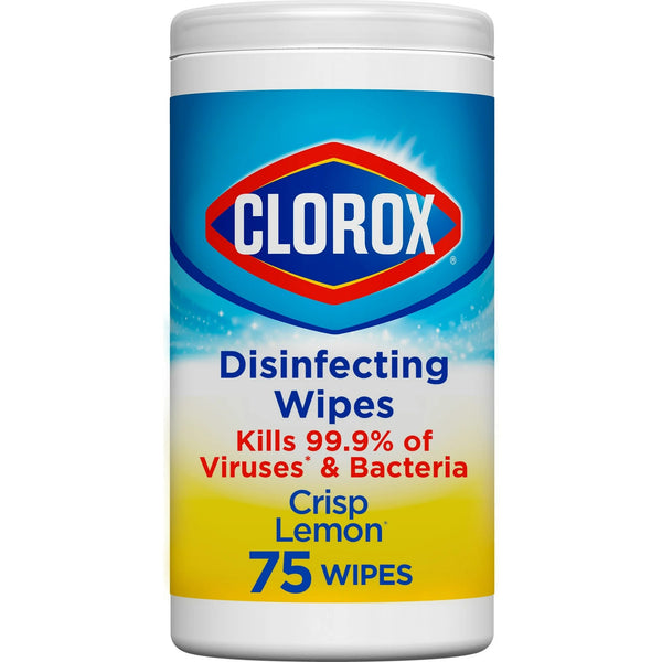 Disinfecting Wipes, Bleach Free Cleaning Wipes, Crisp Lemon - 1 pack - 75 count per pack - plus 3 My Outlet Mall Resealable Storage Pouches