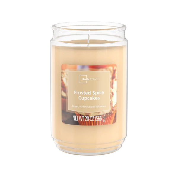 Frosted Spice Cupcakes Scented Single-Wick Glass Jar Candle - 1 pack - 20 oz per pack - plus 3 My Outlet Mall Resealable Storage Pouches