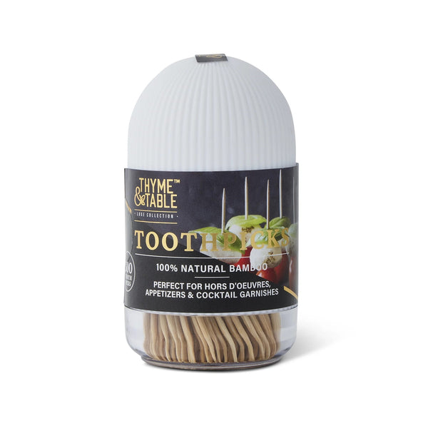 Natural Bamboo Toothpicks 300-Piece - 1 pack - plus 3 My Outlet Mall Resealable Storage Pouches