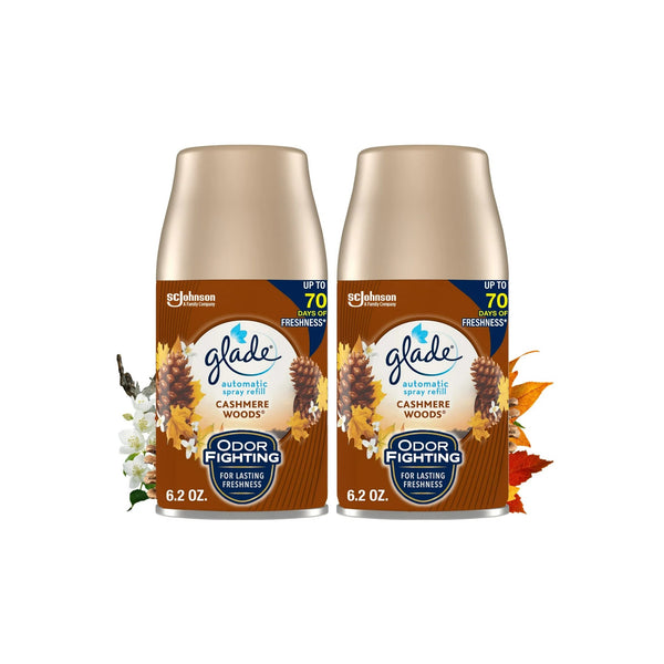 Automatic Spray Refill, Air Freshener, Comforting Cashmere Woods - 1 pack - 2 count per pack - plus 3 My Outlet Mall Resealable Storage Pouches