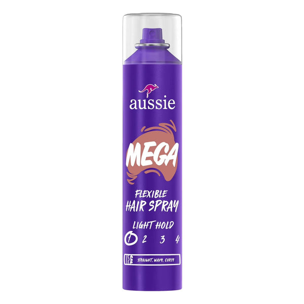 Mega Flexible Hair Spray for Curly Hair, Straight Hair, and Wavy Hair - 1 pack - 10 oz per pack - plus 3 My Outlet Mall Resealable Storage Pouches