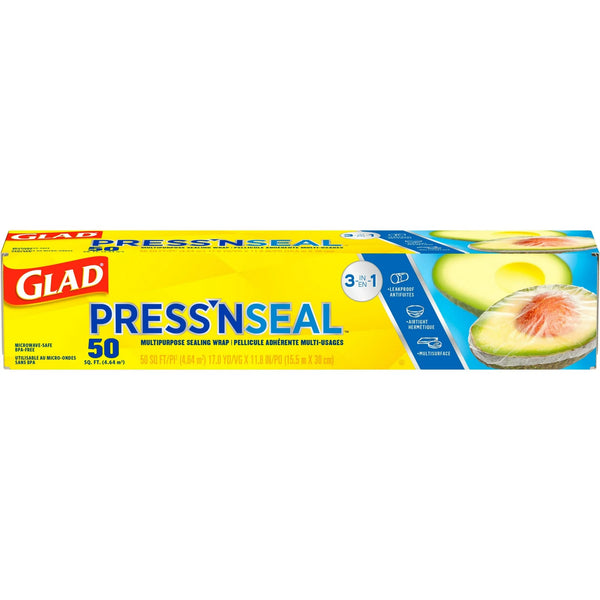 Press'n Seal Plastic Food Wrap, 50 sq ft Roll - 1 pack - plus 3 My Outlet Mall Resealable Storage Pouches