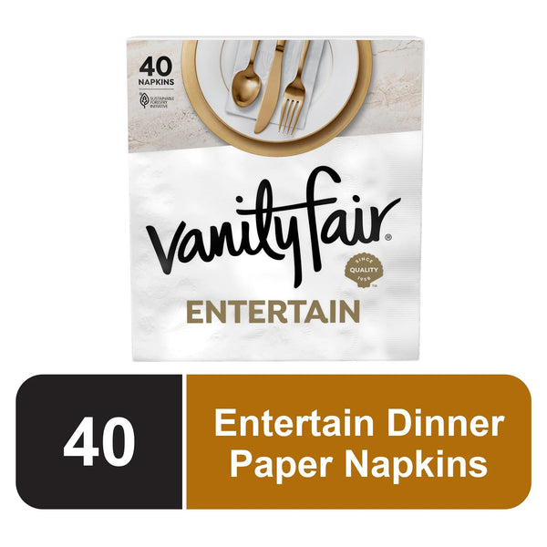 Entertain Paper Napkins - 1 pack - 40 Count per pack - plus 3 My Outlet Mall Resealable Storage Pouches