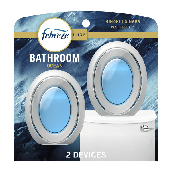 Bathroom Air Freshener, Small Spaces Odor-Fighting, Ocean, 2 Count - 2 packs - plus 3 My Outlet Mall Resealable Storage Pouches