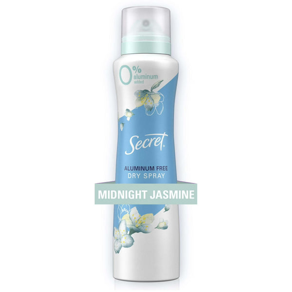 Aluminum Free Dry Spray Women's Deodorant, Midnight Jasmine - 1 pack - 4.1 oz per pack - plus 3 My Outlet Mall Resealable Storage Pouches