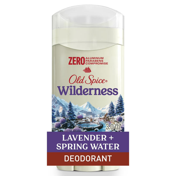 Aluminum Free Men's Deodorant, Invisible Solid Stick, Wilderness with Lavender - 2 packs- 3 oz per pack - plus 3 My Outlet Mall Resealable Storage Pouches