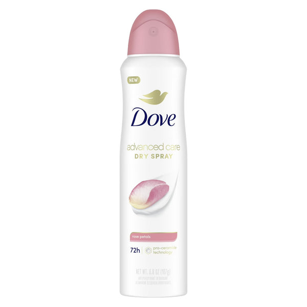 Advanced Care Long Lasting Women's Antiperspirant Deodorant Dry Spray, Rose Petals - 3 packs - 3.8 oz per pack - plus 3 My Outlet Mall Resealable Storage Pouches