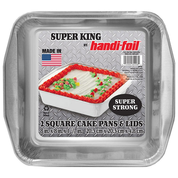 8 x 8 Square Aluminum Cake Pan Sets - 1 pack - 2 Count per pack - plus 3 My Outlet Mall Resealable Storage Pouches