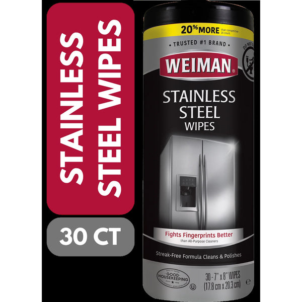 Stainless Steel Appliance Cleaning Wipes, Streak-Free Shine - 1 pack - 30 count per pack - plus 3 My Outlet Mall Resealable Storage Pouches