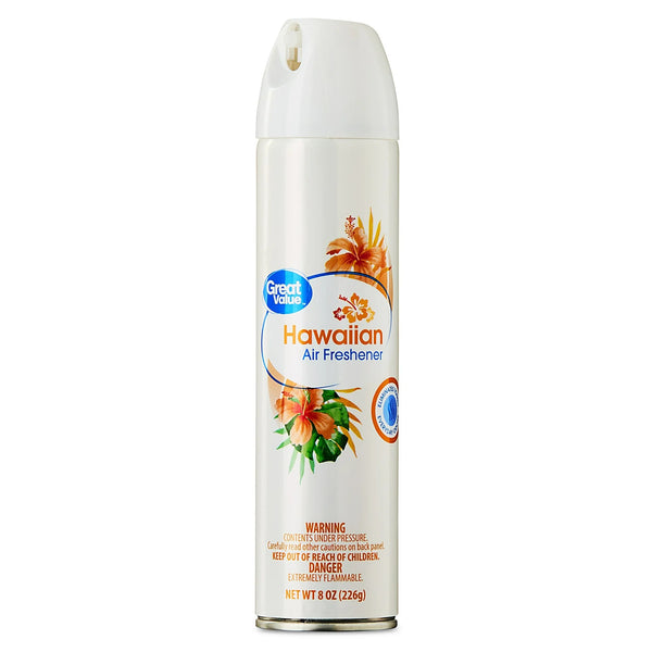 Aerosol Air Freshener, Hawaiian - 1 pack - 8 oz per pack - plus 3 My Outlet Mall Resealable Storage Pouches