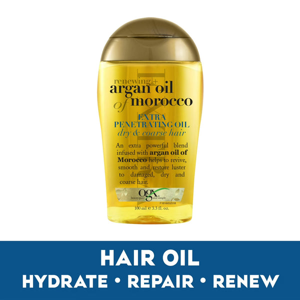 Extra Strength Argan Oil of Morocco Hair Oil Serum - 3 packs - 3.3Fl oz per pack - plus 3 My Outlet Mall Resealable Storage Pouches