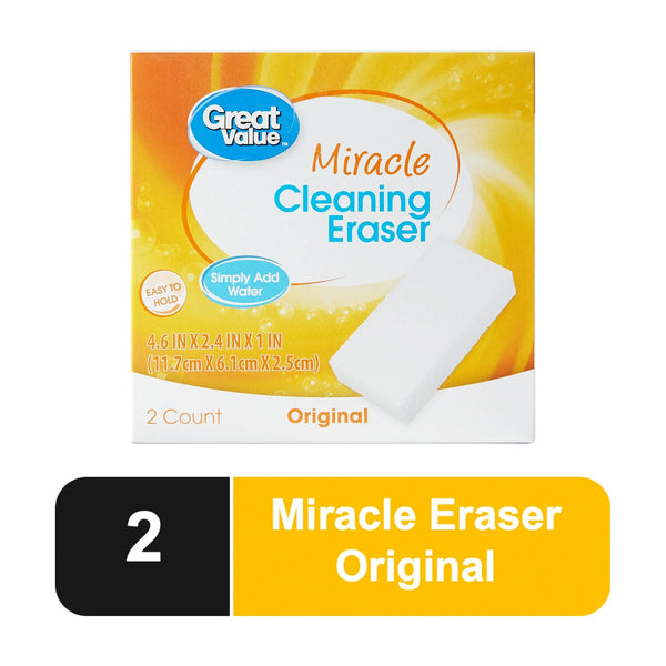 Original Miracle Eraser - 1 pack - 2 count per pack - plus 3 My Outlet Mall Resealable Storage Pouches