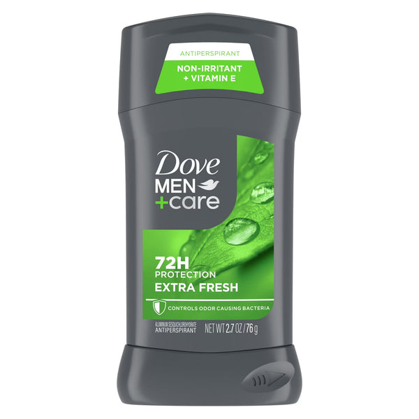 Men+Care Antiperspirant Deodorant Stick for Men Extra Fresh with Moisturizing Cream Citrus Scent - 2 packs - 2.7 oz per pack - plus 3 My Outlet Mall Resealable Storage Pouches