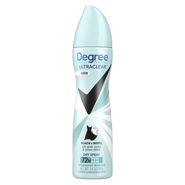 Ultra Clear Long Lasting Antiperspirant Deodorant Dry Spray, Pure Rain - 1 pack - 3.8 oz per pack - plus 3 My Outlet Mall Resealable Storage Pouches