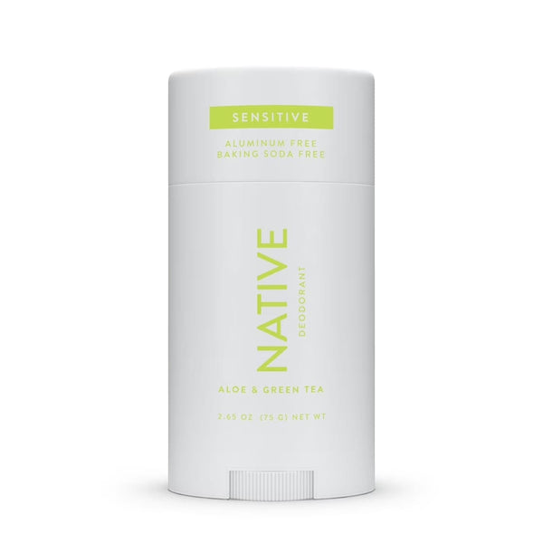 Deodorant, Sensitive, Aluminum Free, Aloe & Green Tea, for Women and Men - 2 packs - 2.65 oz per pack - plus 3 My Outlet Mall Resealable Storage Pouches